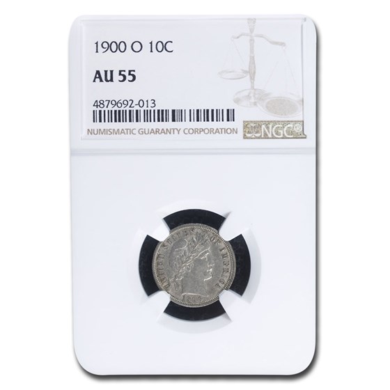 1900-O Barber Dime AU-55 NGC 1900-O Barber Dime AU-55 NGC